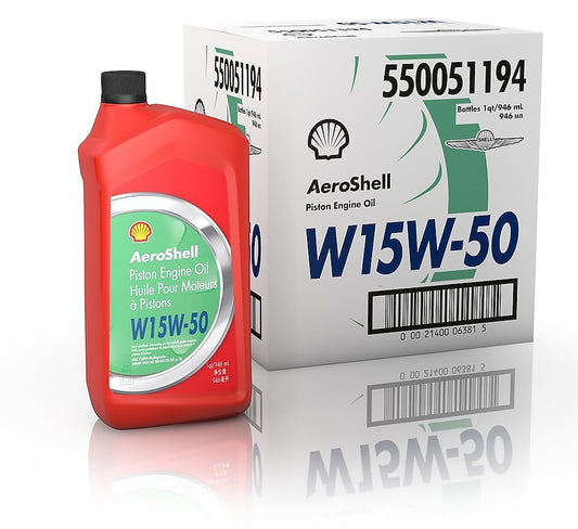 Aeroshell Piston Engine Oil 15W-50 - 6 x 1 Quart Case - AUD 13.82 per Quart